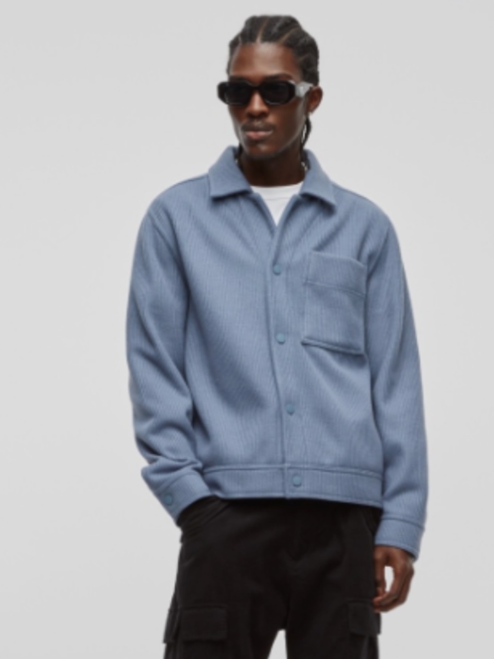 Mode of One Men's Long-Sleeve Knit Trucker Jacket, SIZE M NWT